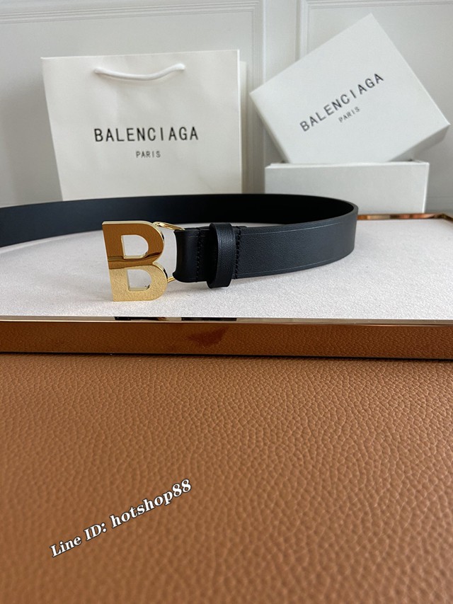 Balenciaga女士皮帶 巴黎世家雙面用牛皮腰帶  jjp1253